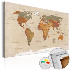Pilt korgil - Beige Chic [Cork Map] цена и информация | Настенные деревянные декорации | hansapost.ee