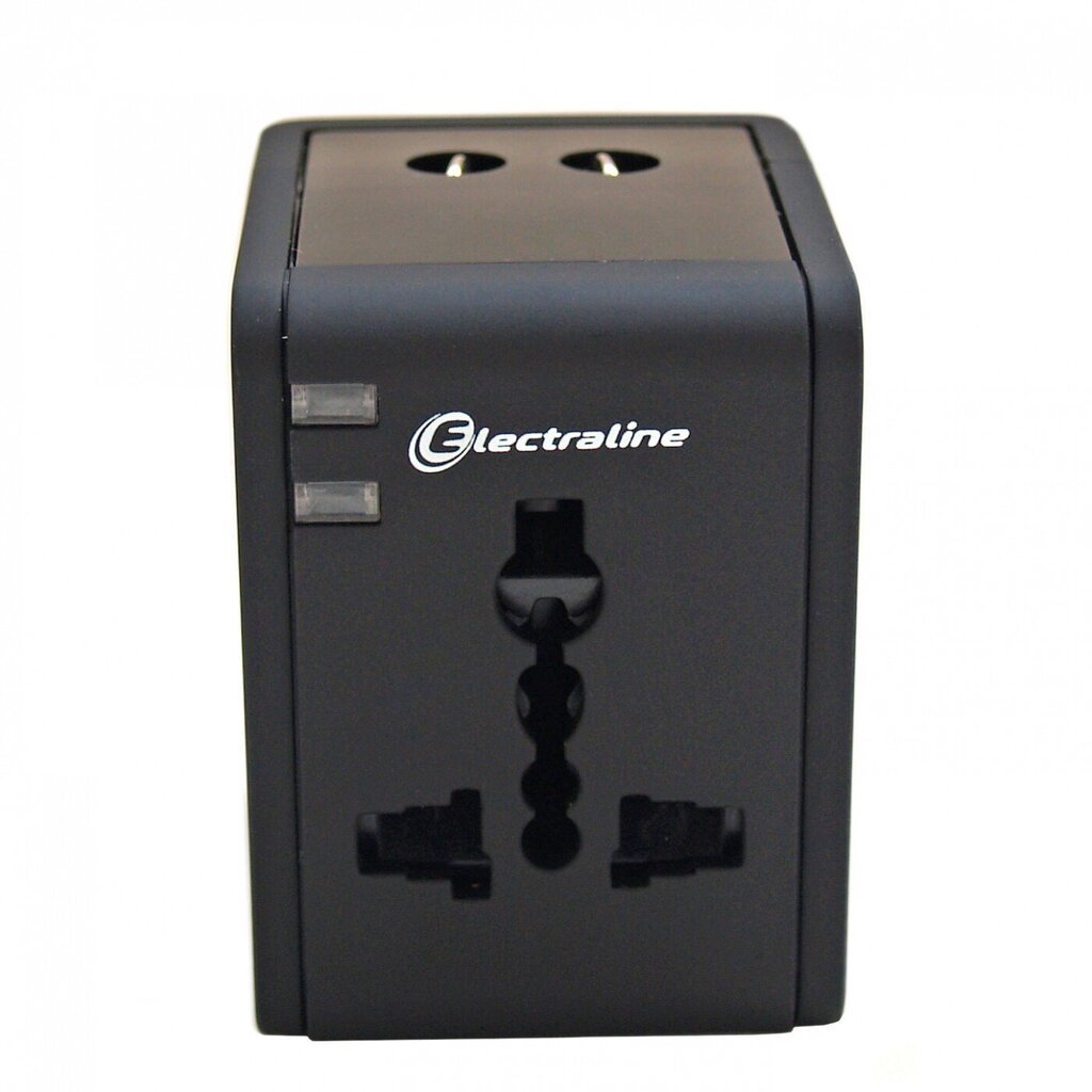 Universaalne reisipistik + USB laadija Electraline 70015 цена и информация | Pistikupesad ja lülitid | hansapost.ee