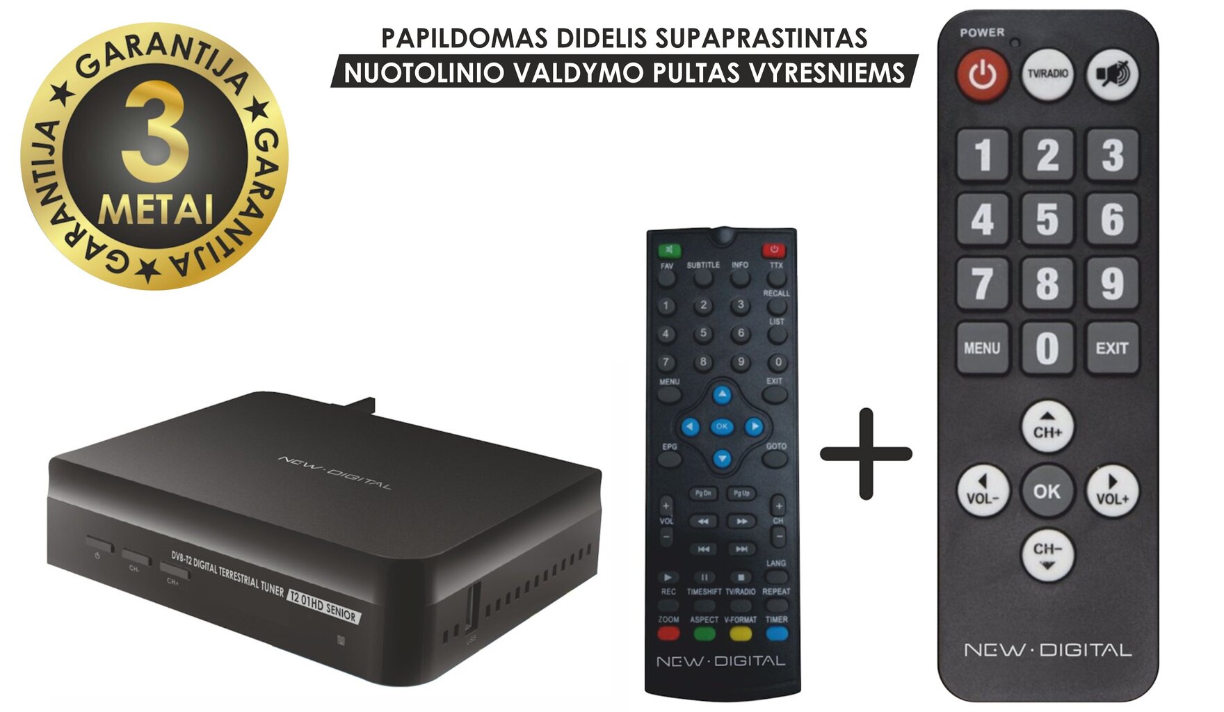 New Digital STB DVB-T2 01HD Senior цена и информация | Digiboksid | hansapost.ee