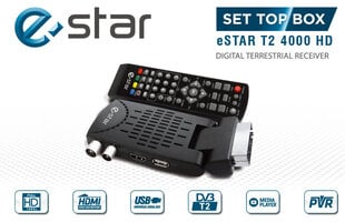 eStar T2 4000 HD цена и информация | ТВ-приемники, тюнеры | hansapost.ee