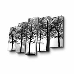 Репродукция из пяти частей Деревья цена и информация | Настенные деревянные декорации | hansapost.ee