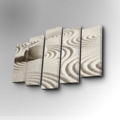 Репродукция из пяти частей Камень на песке цена и информация | Настенные деревянные декорации | hansapost.ee