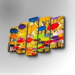 Viieosaline reproduktsioon Värvilised vihmavarjud hind ja info | Seinapildid | hansapost.ee