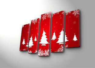 Репродукция из пяти частей Новогодние елки цена и информация | Настенные деревянные декорации | hansapost.ee