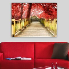 Репродукция на холсте Мост в красный лес цена и информация | Настенные деревянные декорации | hansapost.ee