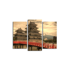 kolmeosaline reproduktsioon Macumoto loss, Jaapan цена и информация | Настенные деревянные декорации | hansapost.ee