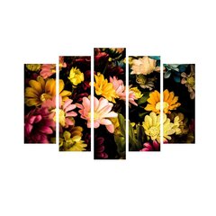 Репродукция из пяти частей Цветы цена и информация | Репродукции, картины | hansapost.ee