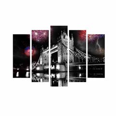 Репродукция из пяти частей Тауэрский мост и фейерверк цена и информация | Репродукции, картины | hansapost.ee