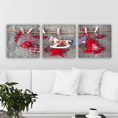 Репродукция из трех частей Рождественские декорации цена и информация | Репродукции, картины | hansapost.ee