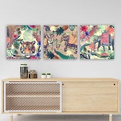 Репродукция из трех частей Африканские животные цена и информация | Репродукции, картины | hansapost.ee