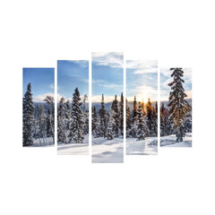 Репродукция из пяти частей Снежные ели цена и информация | Настенные деревянные декорации | hansapost.ee