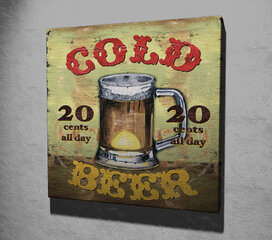 Репродукция Gold beer цена и информация | Настенные деревянные декорации | hansapost.ee