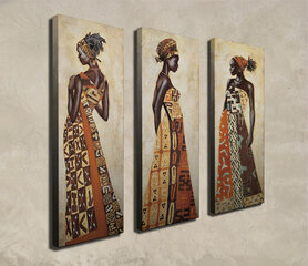 Репродукция из трех частей Африканки цена и информация | Настенные деревянные декорации | hansapost.ee