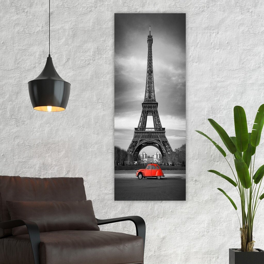 Reproduktsioon Punane auto ja Eiffeli torn цена и информация | Seinapildid | hansapost.ee