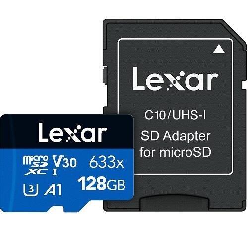 Lexar mälukaart microSDXC 128GB 633X V30 R95/W45 + adapter hind ja info | Fotoaparaatide mälukaardid | hansapost.ee