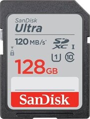 SanDisk Ultra SDXC 128 GB hind ja info | Fotoaparaatide mälukaardid | hansapost.ee