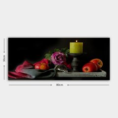Репродукция Свечи, розы и яблоки цена и информация | Настенные деревянные декорации | hansapost.ee