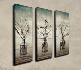Репродукция из трех частей Ветви в вазах цена и информация | Настенные деревянные декорации | hansapost.ee