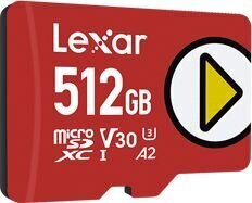 MEMORY MICRO SDXC 512GB UHS-I/PLAY LMSPLAY512G-BNNNG LEXAR hind ja info | Fotoaparaatide mälukaardid | hansapost.ee