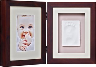 Двойная рамка для фотографии и слепков ручки или ножки ребенка Baby Memory Print, коричневая цена и информация | Baby Memory Print Товары для младенцев | hansapost.ee