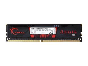 G.Skill Aegis DDR4, 16GB, 2400MHz, CL15 (F4-2400C15S-16GIS) цена и информация | Объём памяти | hansapost.ee