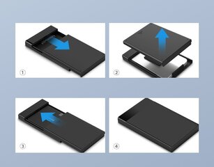 Внешний жесткий диск Ugreen HDD Корпус твердотельного накопителя SATA 2,5'' USB 3.2 Gen 1 (5 Гбит/с), кабель USB Typ C + 0.5 м, черный (US221 50743) цена и информация | Жёсткие диски (SSD, HDD) | hansapost.ee
