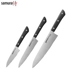 Samura HARAKIRI Комплект универсальных ножей (3шт.) из AUS 8 Японской стали 59 HRC цена и информация | Ножи и аксессуары для них | hansapost.ee