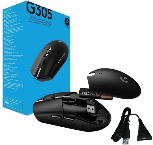 Logitech G305 EWR2, must hind ja info | Arvutihiired | hansapost.ee