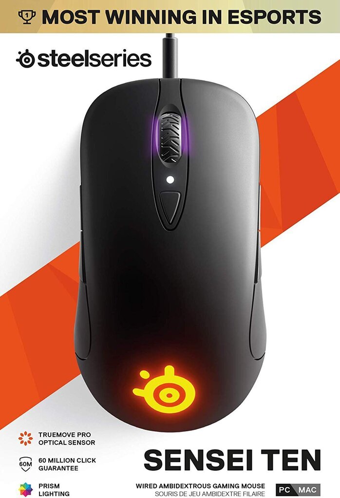 SteelSeries Sensei Ten, must hind ja info | Arvutihiired | hansapost.ee