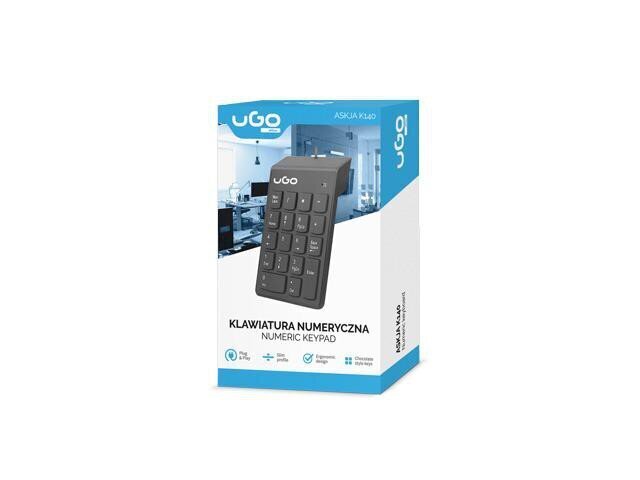 Numbriklaviatuur uGo Askja K140 (USB), must hind ja info | Klaviatuurid | hansapost.ee