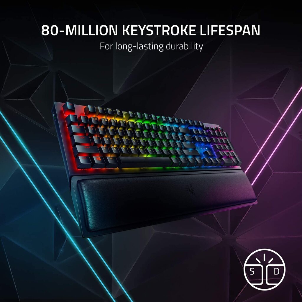 Mehaaniline klaviatuur Razer BlackWidow V3 Pro, Green Switch, US, must hind ja info | Klaviatuurid | hansapost.ee