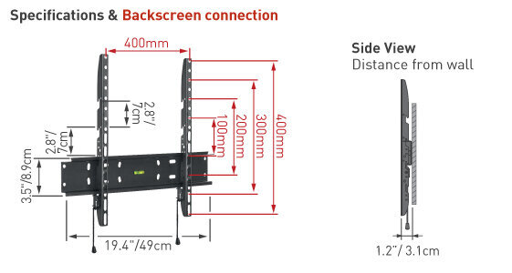 TV kinnitus Barkan E30 40"-56", VESA 400x400 цена и информация | Teleri seinakinnitused ja hoidjad | hansapost.ee