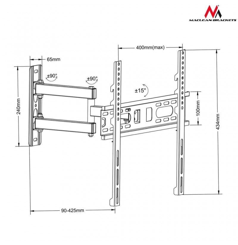 Telerikinnitus Maclean MC-761 price and information | Teleri seinakinnitused ja hoidjad | hansapost.ee