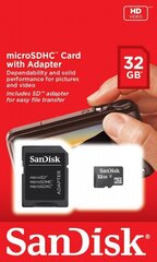 SanDisk microSDHC 32 GB hind ja info | Fotoaparaatide mälukaardid | hansapost.ee