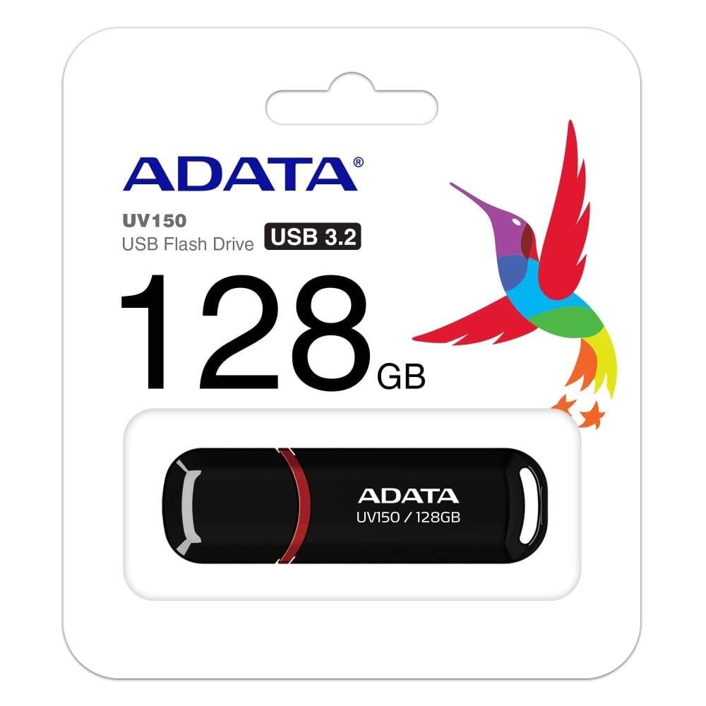 Mälupulk A-data UV150 128GB, USB 3.0, must hind ja info | Mälupulgad | hansapost.ee