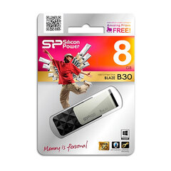 USB карта памяти Silicon Power Blaze B30 8ГБ 3.0 цена и информация | USB накопители | hansapost.ee