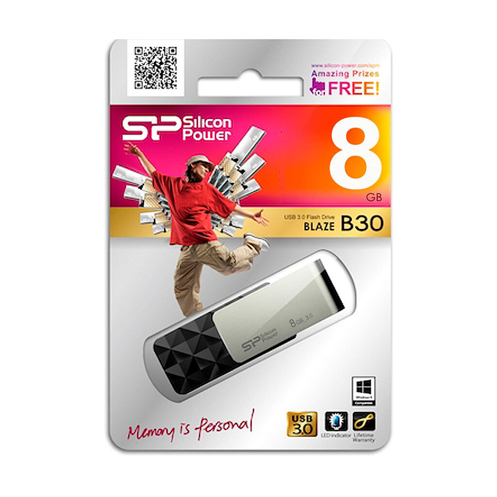 Mälupulk Silicon Power Blaze B30 8GB 3.0 hind ja info | Mälupulgad | hansapost.ee