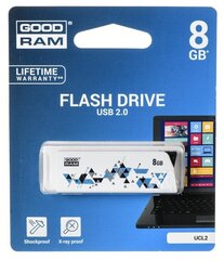 Mälupulk Goodram Flashdrive Cl!ck 8GB USB 2.0 biały z kolorowymi elementami hind ja info | Mälupulgad | hansapost.ee