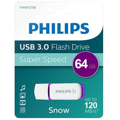 Philips Drive Snow Edition 64GB USB 3.0 цена и информация | Mälupulgad | hansapost.ee