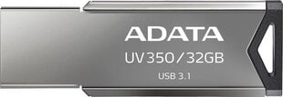 <p>ADATA UV350 32 GB, USB 3.1, Silver</p>
 цена и информация | USB накопители данных | hansapost.ee