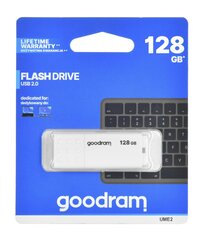 GOODRAM FLASHDRIVE 128GB UME2 USB 2.0 WHITE hind ja info | Good Ram Arvutid ja IT- tehnika | hansapost.ee