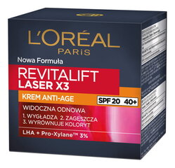 Näokreem L'oreal Paris Revitalift Laser X3 Anti-Aging Care SPF20 50 ml цена и информация | Кремы для лица | hansapost.ee