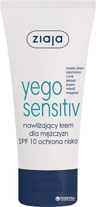 Meeste niisutav näokreem Ziaja Yego Sensitiv SPF10 50 ml цена и информация | Näokreemid | hansapost.ee