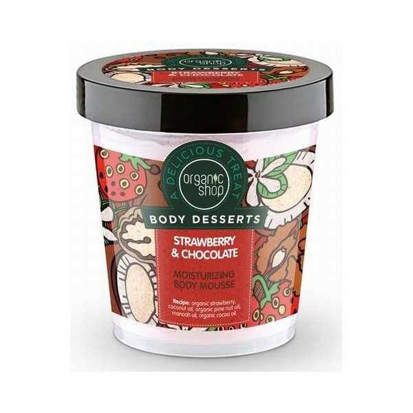 Niisutav kehakreem Organic Shop Body Desserts Strawberry & Chocolate 450 ml цена и информация | Kehakreemid, kehaõlid ja losjoonid | hansapost.ee