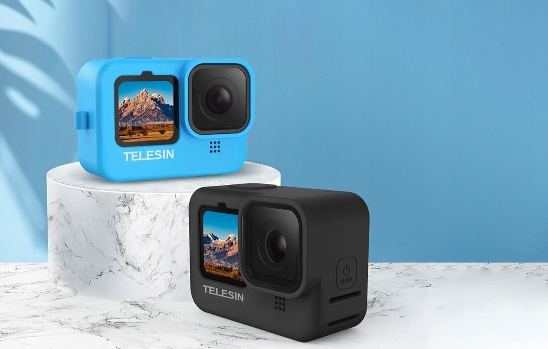 Telesin silikoonist ümbris GoPro Hero 9 / Hero 10 kaameratele, must hind ja info | Videokaamerate kotid | hansapost.ee