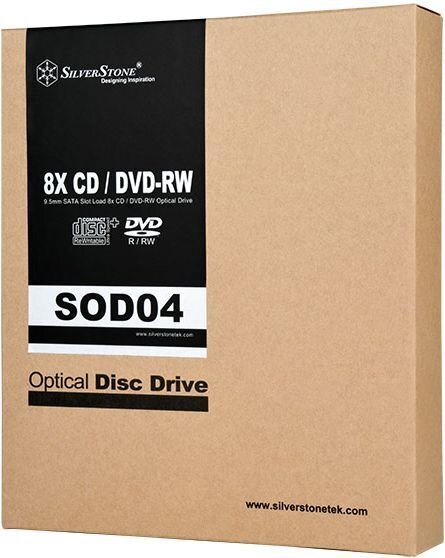 SilverStone DVD-RW Slot-loading Slim Optical SATA Drive (SST-SOD04) hind ja info | Optilised seadmed | hansapost.ee