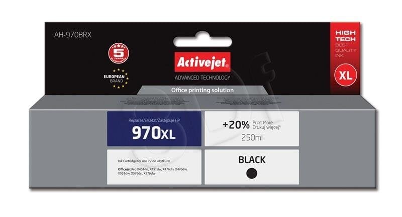 Activejet AH-970BRX tint HP printerile; HP 970XL CN625AE цена и информация | Tindiprinteri kassetid | hansapost.ee