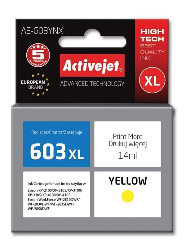 Activejet AE-603YNX цена и информация | Tindiprinteri kassetid | hansapost.ee
