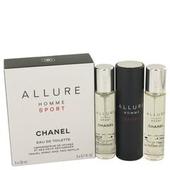 Chanel Allure Sport EDT meestele 3x20 ml цена и информация | Мужские духи | hansapost.ee