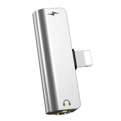 Audio adapter Hoco LS25 alates Apple Lightning kuni Lightning + 3,5mm hõbedane цена и информация | Кабели для телефонов | hansapost.ee